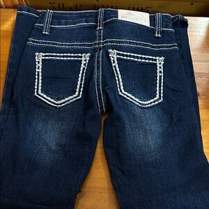 Rock Revival Girls' Dark Blue Embellished Back Pocket Jeans
